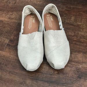 TOMS Womens Natural Metallic Burlap size 8.5- New